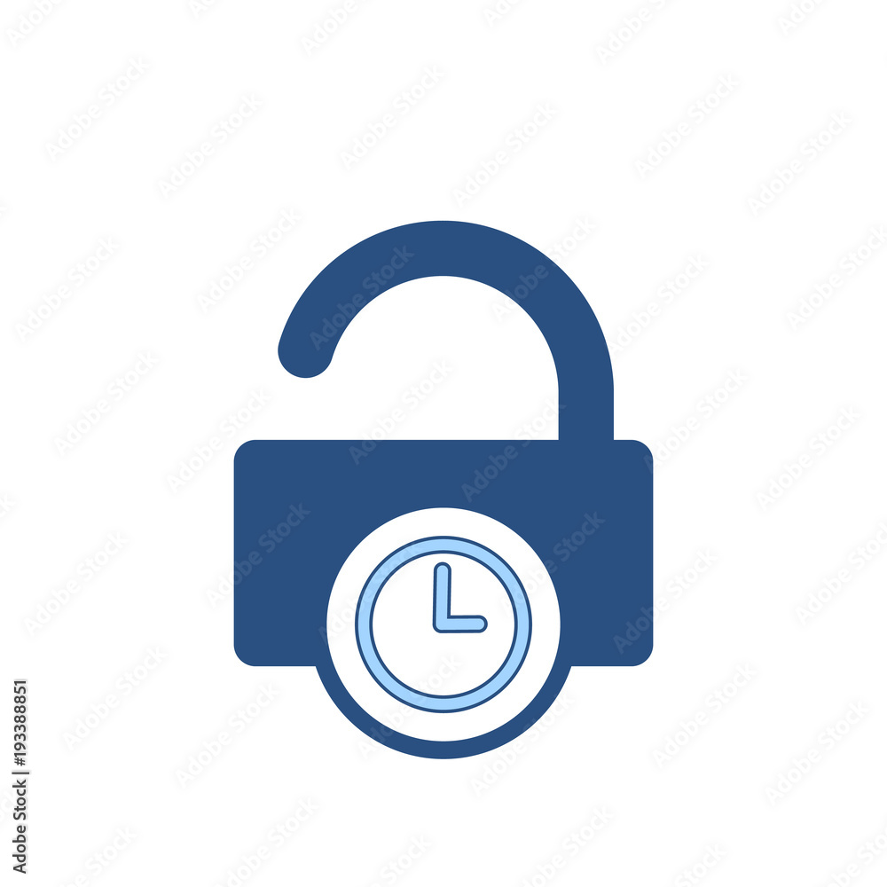 Delay lock padlock password protection secure time icon Delay lock padlock password protection secure time icon