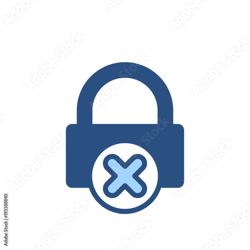 Denied lock password private protection secure icon