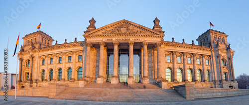 Berlin - The Reichstag building in evening light.