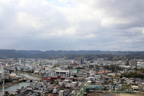 The view of Karatsu city from the castle. It's located by the sea © leodaphne