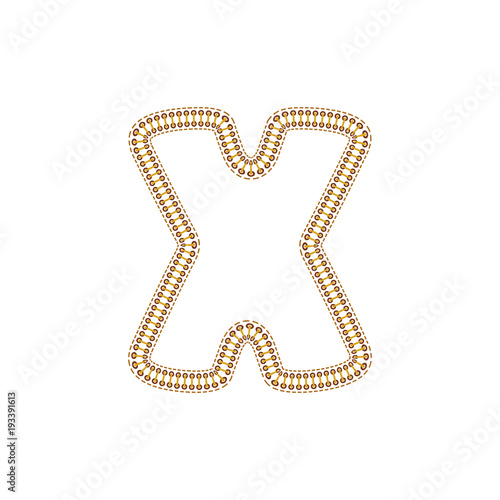 X Sewing Letter Logo Icon Design