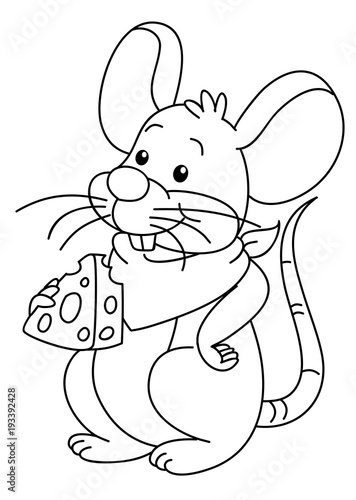 Coloring book with mouse, vector