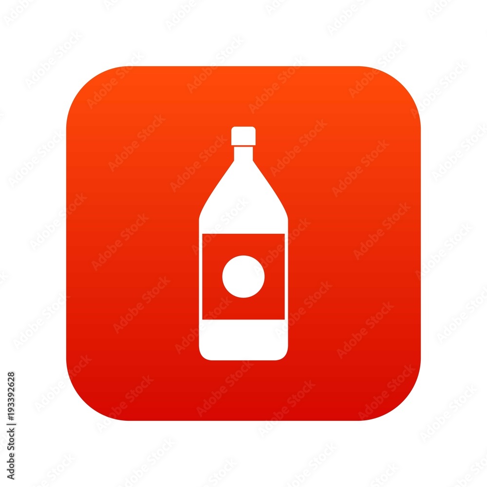 Fototapeta premium Water bottle icon digital red