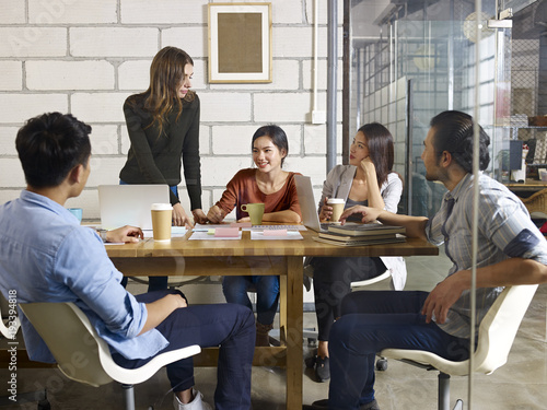 Team of entrepreneurs meeting in an office