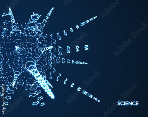 Connection structure. 3d abstract vector illustration for science and technology. Can be used for advertising, marketing, presentation.