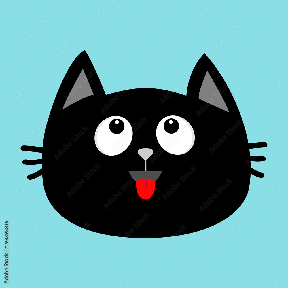 Collection of Cute cat cartoon face design icon. Cute cat cartoon