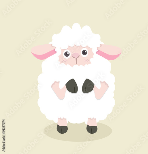 Funny cartoon little sheep