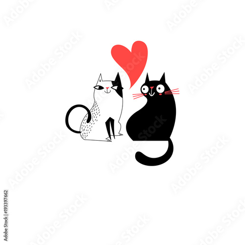 Graphics of enamored cats