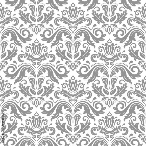 Orient vector classic silver pattern. Seamless abstract background with vintage elements. Orient background