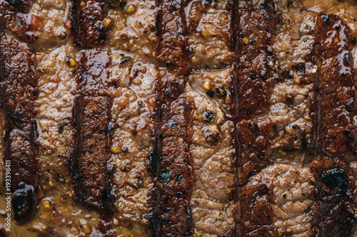 Photography full frame of delicious spicy grilled steak