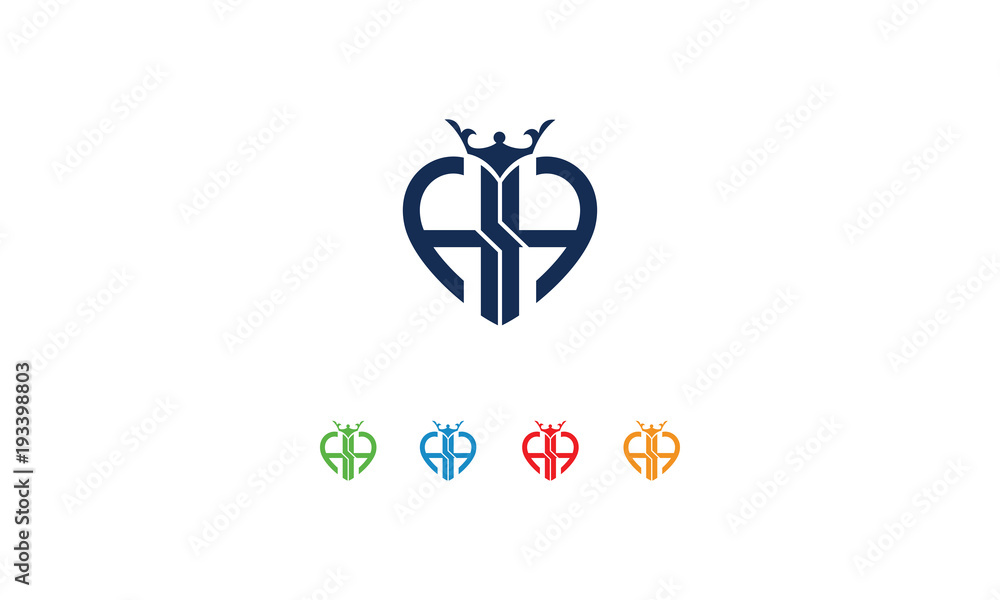 Initial logo design heart Initial logo design heart