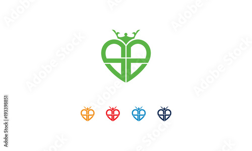 Initial logo design heart