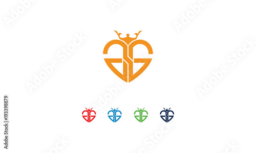 Initial logo design heart