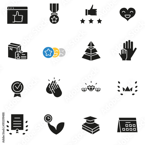 Vector set of icons related to customer relationship management, feedback, review and assessment - part 1