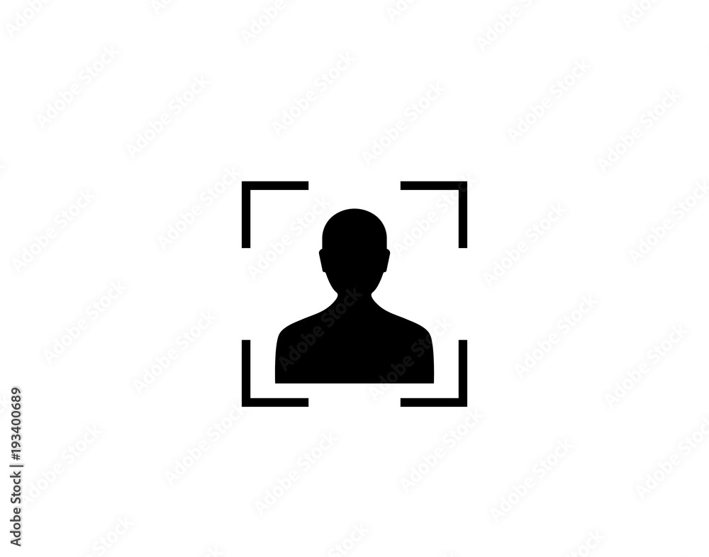 Face security system, face unlock icon Face security system, face unlock icon