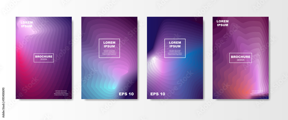 Minimal Liquid cover design set. Future Poster templates with Fluid shapes composition with Geometric halftone colorful gradient texture. vector illustration Minimal Liquid cover design set. Future Poster templates with Fluid shapes composition with Geometric halftone colorful gradient texture. vector illustration