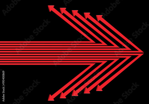 Abstract red arrows symbol direction on black design modern futuristic vector illustration.