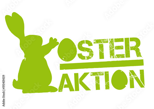 Osteraktion grüner Vintage Stempel mit Osterhase Vektor Illustration