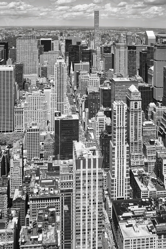 Black and white picture of Manhattan, NYC.