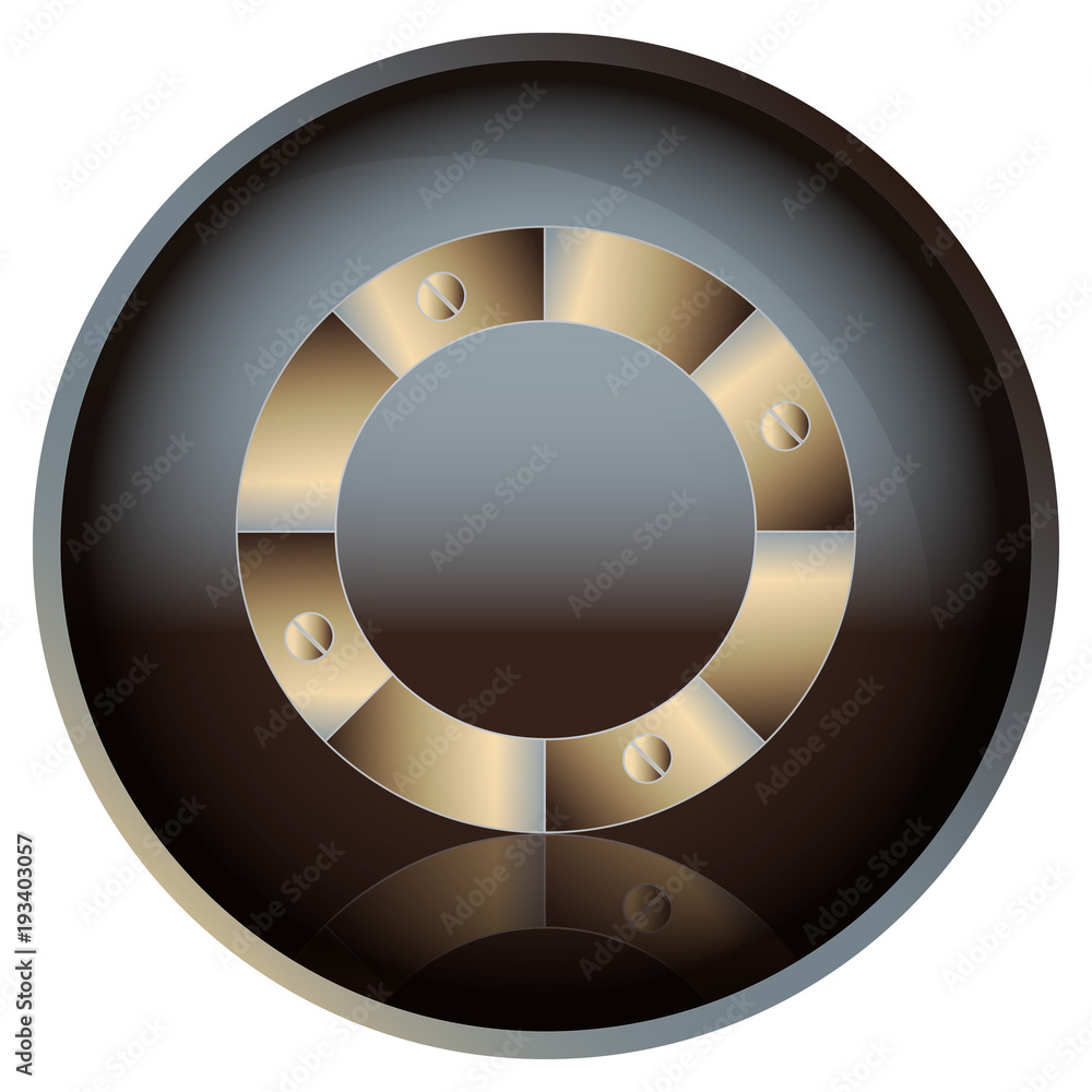 Naklejka premium letter O in a metal retro style in a round frame