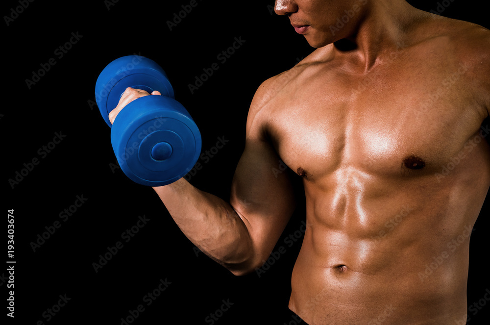 muscular sporty guy lifting weights muscular sporty guy lifting weights