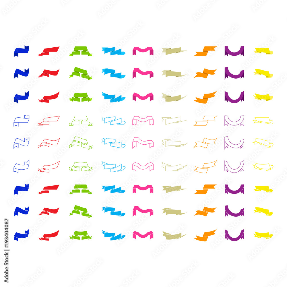 monochrome set with vector banners ribbons for your design monochrome set with vector banners ribbons for your design