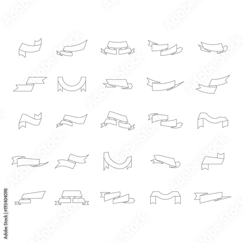 monochrome set with vector banners ribbons for your design