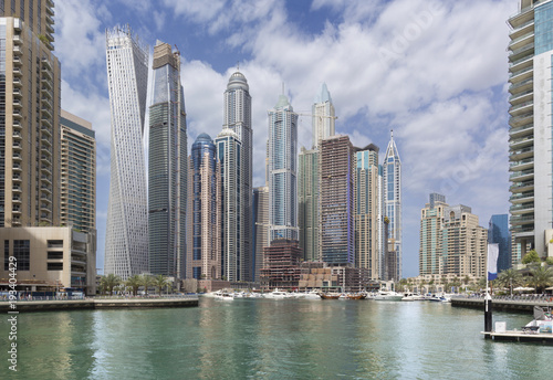 Dubai - The skyscrapers of Marina and the yachts