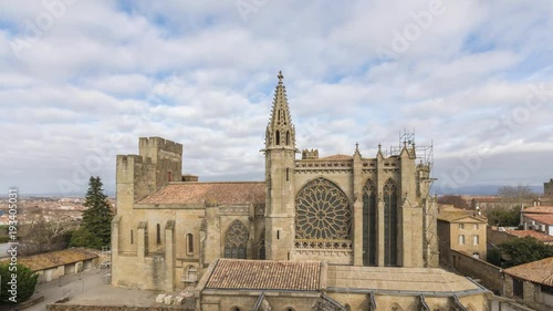 View of Basilica of Saints Nazarius and Celsus in Carcassonne, France (time lapse video)
 photo