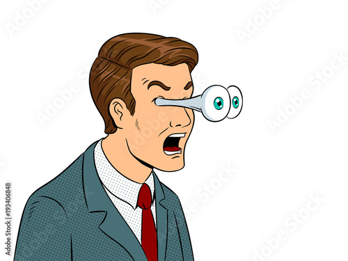 Businessman with popping eyes pop art vector