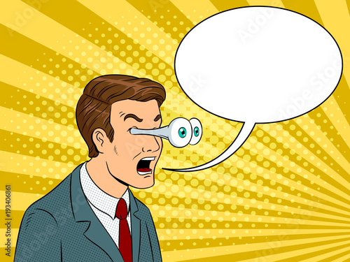 Businessman with popping eyes pop art vector