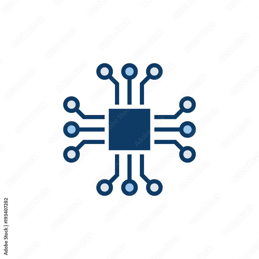Chip vector icon - computer chip symbol or design element Chip vector icon - computer chip symbol or design element