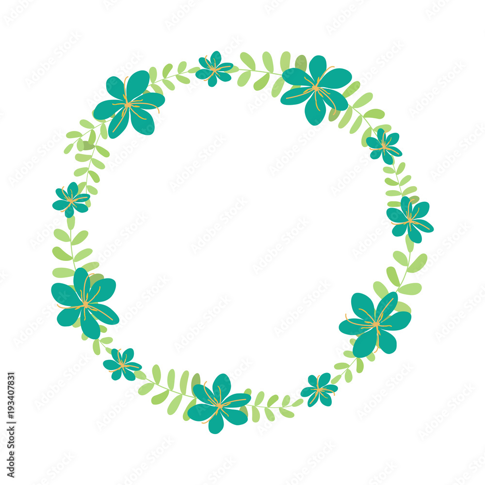 Vector flower wreath. Floral frame for greeting, invitation, wedding cards design. Vector flower wreath. Floral frame for greeting, invitation, wedding cards design.