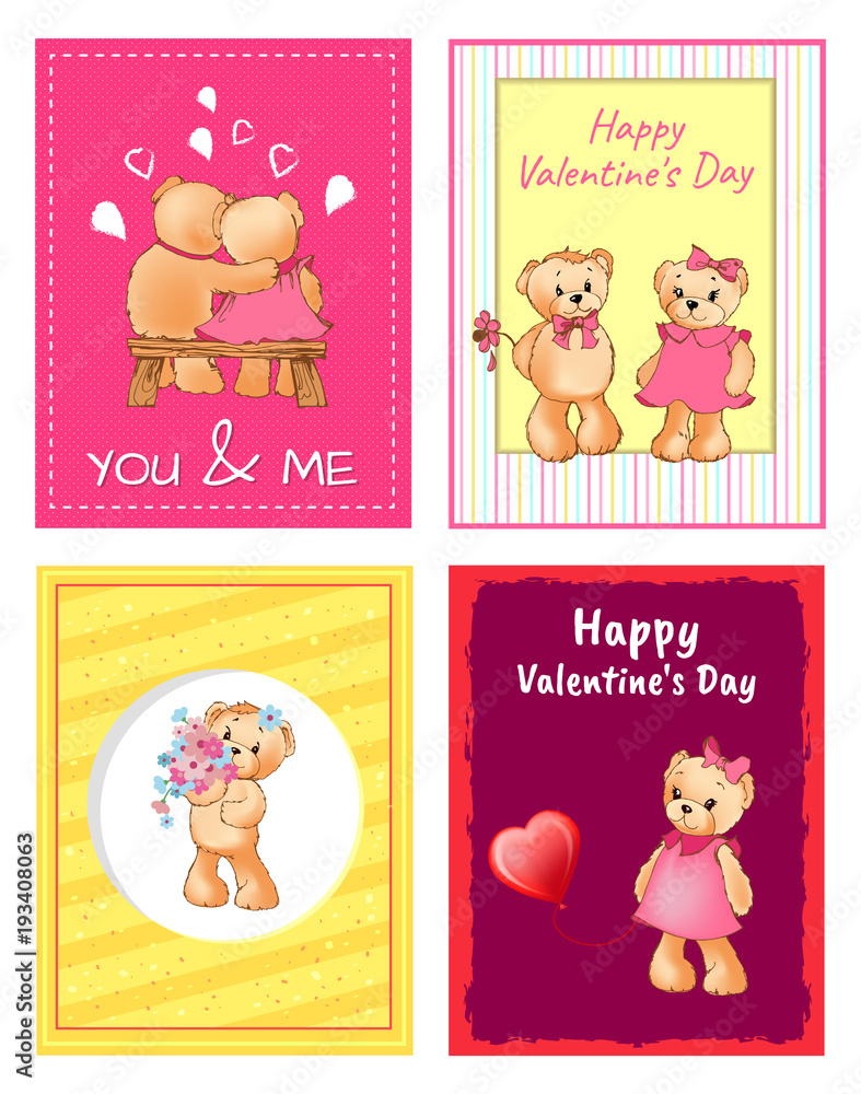 I Love You and Me Teddy Bears Vector I Love You and Me Teddy Bears Vector