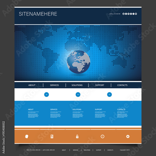 Global Business, Technology - Website Template Design