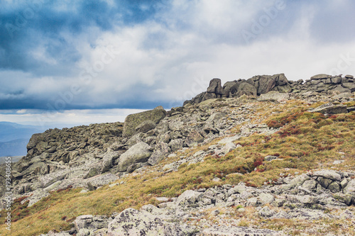 Beautiful mountains and rocks in the sky with clouds