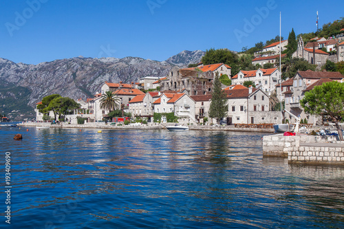 Wallpaper Mural View of the City of Perast on the shore of Kotor Bay. Montenegro.  Torontodigital.ca