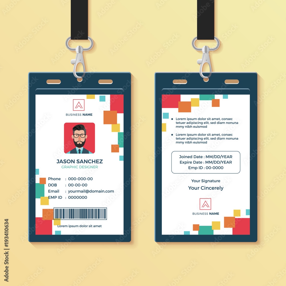 Modern Clean Graphic ID Card Design Template Modern Clean Graphic ID Card Design Template