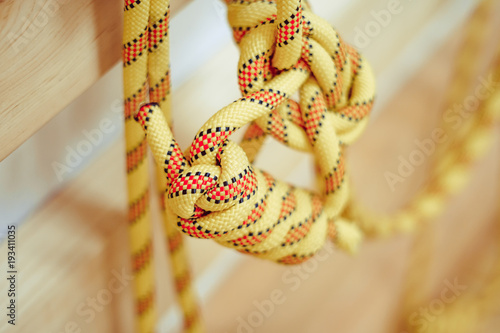 rope on the wall in the hall photo