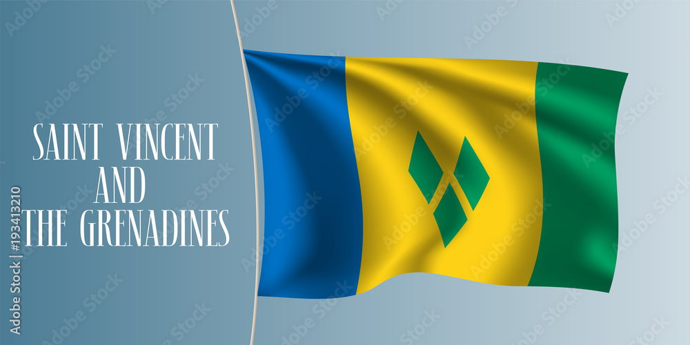 Fototapeta premium Saint Vincent and the Grenadines flag vector