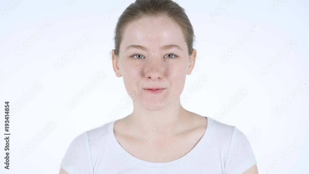 Hello Gesture by Young Redhead Woman Hello Gesture by Young Redhead Woman