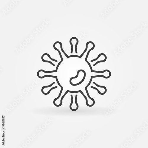 Microbe vector icon in thin line style