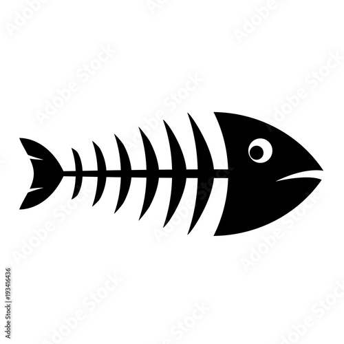 Fish bones black silhouette
