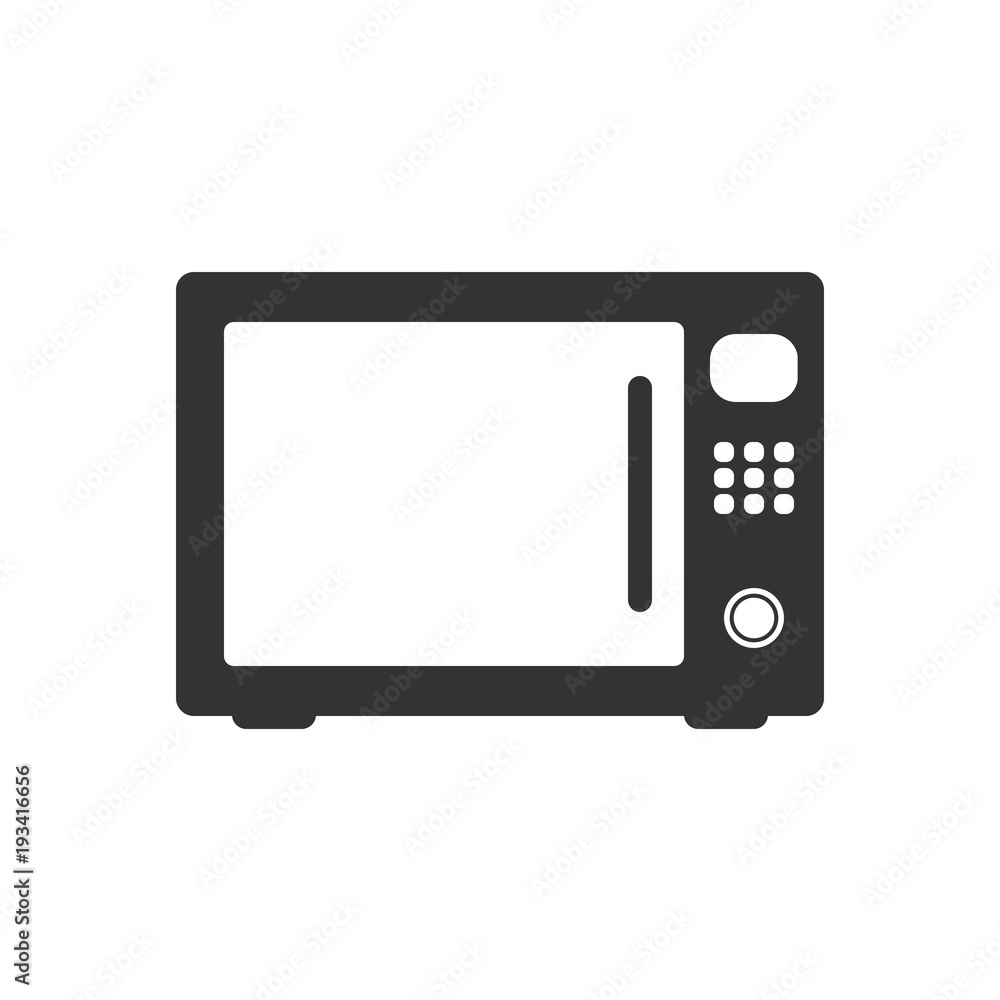 Microwave icon. Microwave Vector isolated on white background. Flat vector illustration in black. EPS 10