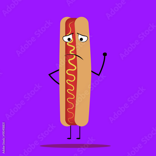 Sad hot dog