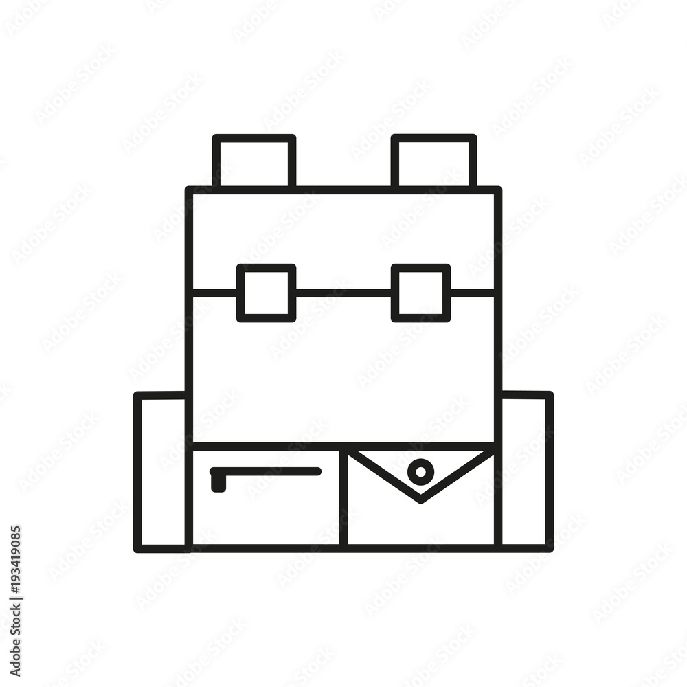 Backpack Bag Thin Line Icon Symbol Design Backpack Bag Thin Line Icon Symbol Design