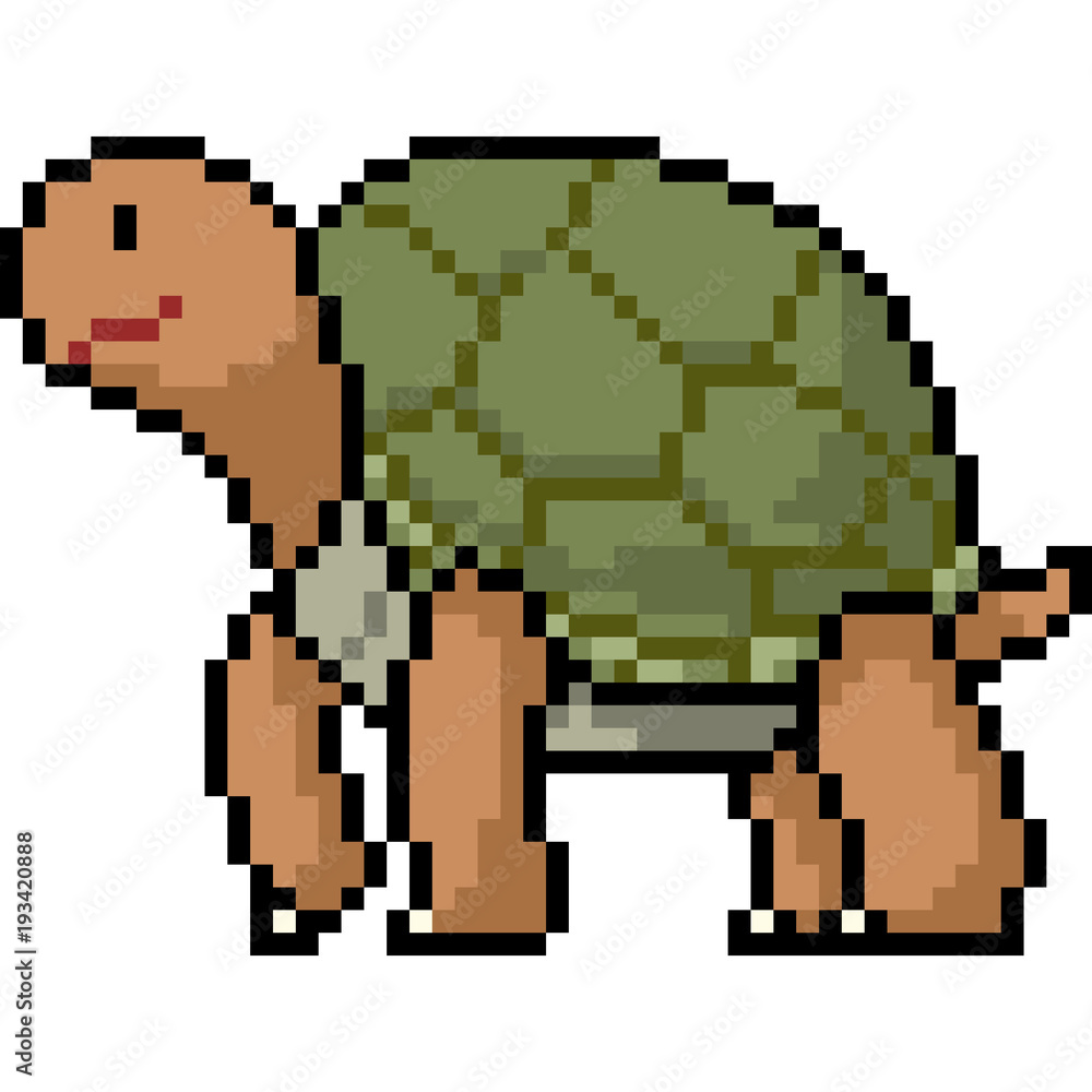 Fototapeta premium vector pixel art animal turtle