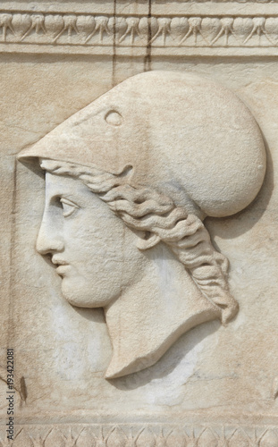 Athena statue, minerva, close up 