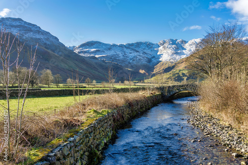 Great Langdale Beck With Crinkle Crags in the distance