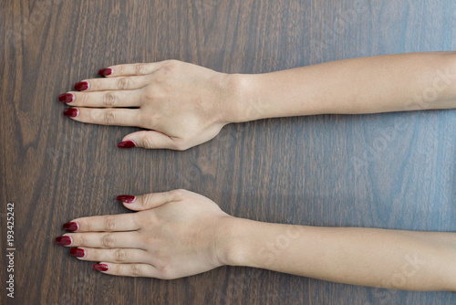 nail paint . beautiful female hand with colorful